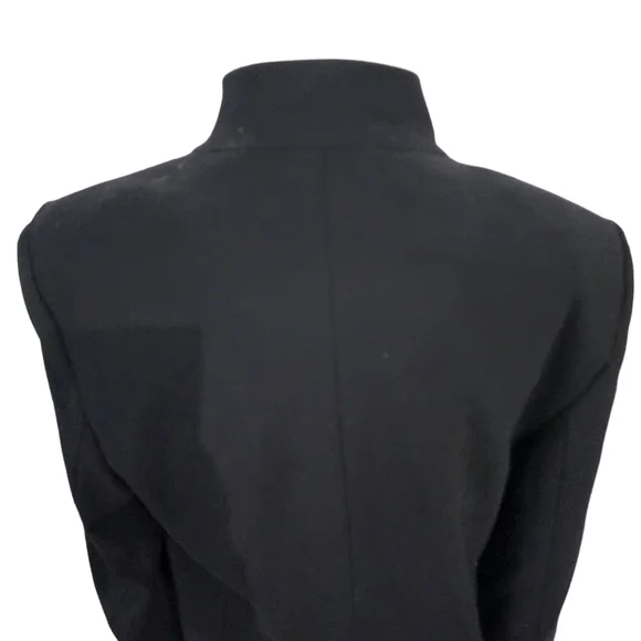 EUC Escada Black Leather Trim Wool Blend Babaasi Blazer - Picture 6 of 10